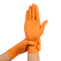 Disposable Nitrile Gloves, 8 mil, Diamond, Orange, S/7, 100 count