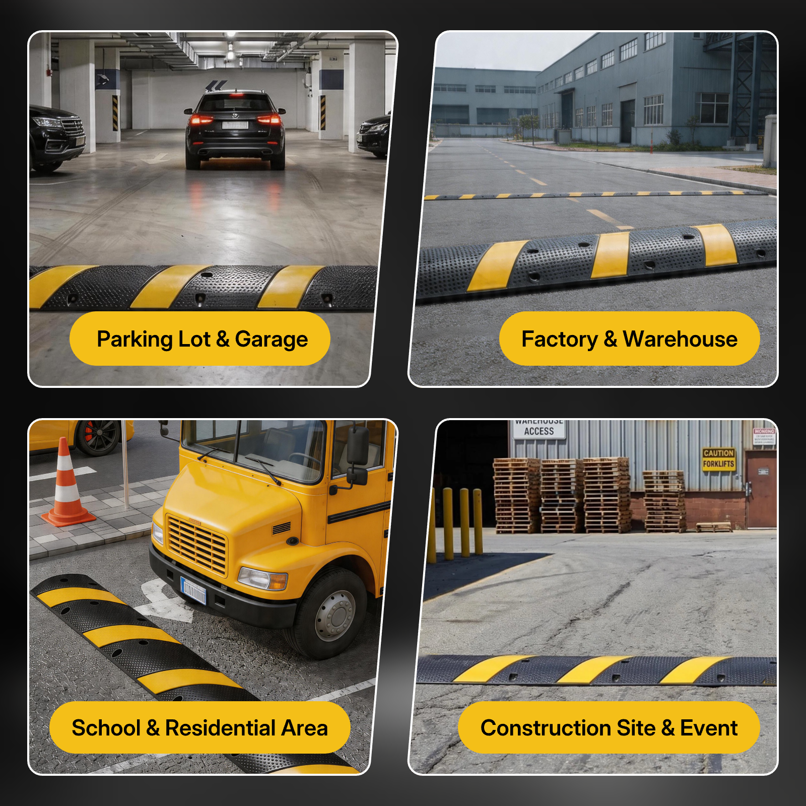 4 ft Speed Bump with Installation Kits