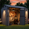 NORTHSKY 8x6 FT Resin Storage Shed with Floor, Outdoor Shed for Backyard