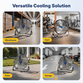 24 in Workstation Floor Fan, 4,950 CFM, 3 Speeds, 1/4 HP