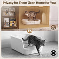 NORTHSKY Cat Litter Box Furniture with Shelves, Fits Most Cat Litter Boxes