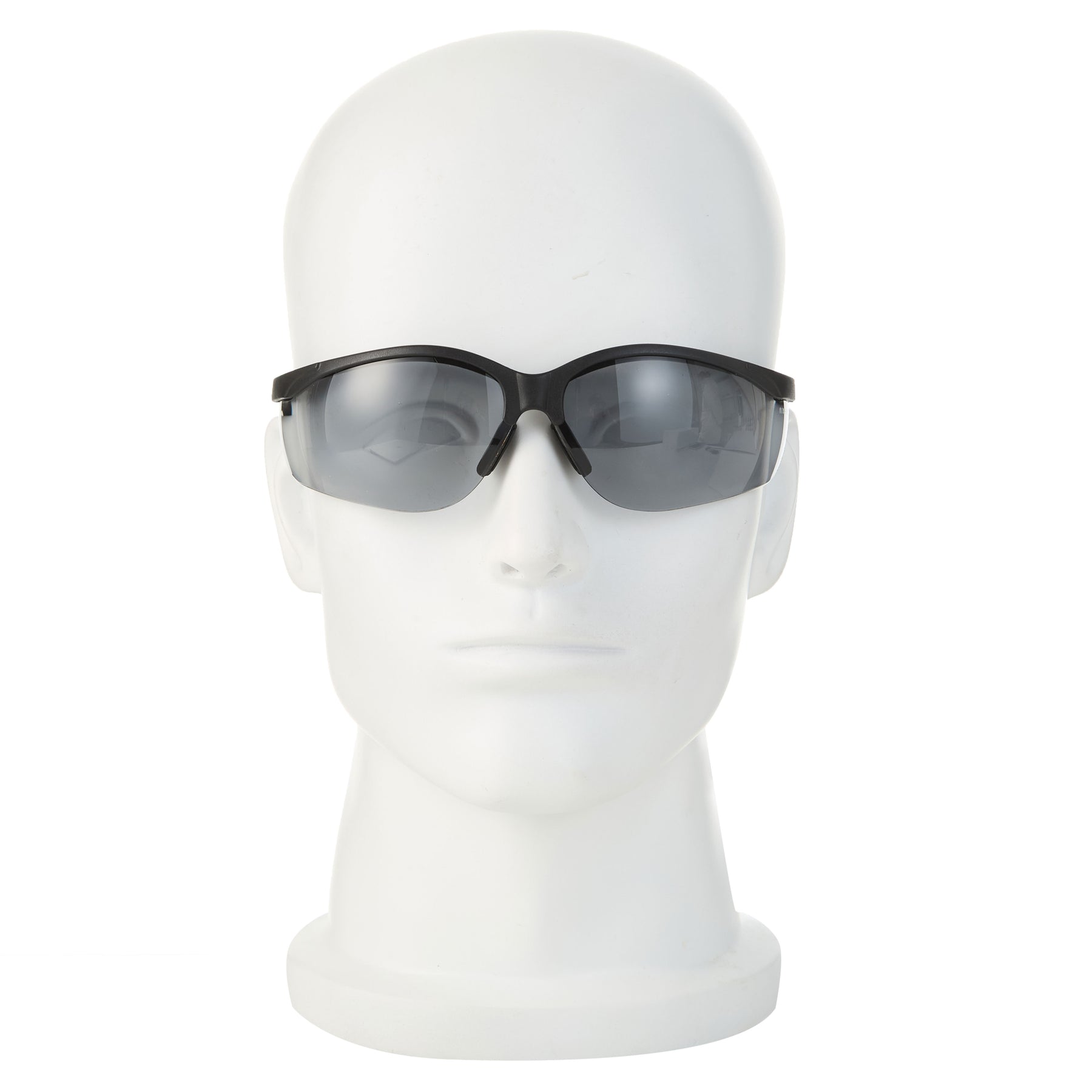 Half-Frame Safety Glasses, I/O Light Smoke, Anti-Scratch, Anti-Fog, Adjustable Arms, Black