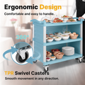 Dual-Handle Enclosed Utility Service Cart, 3 Shelves, 440 lb. Capacity, Grey