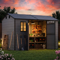 NORTHSKY 10x6 FT Shed with Floor, Large Resin Storage Shed with Windows