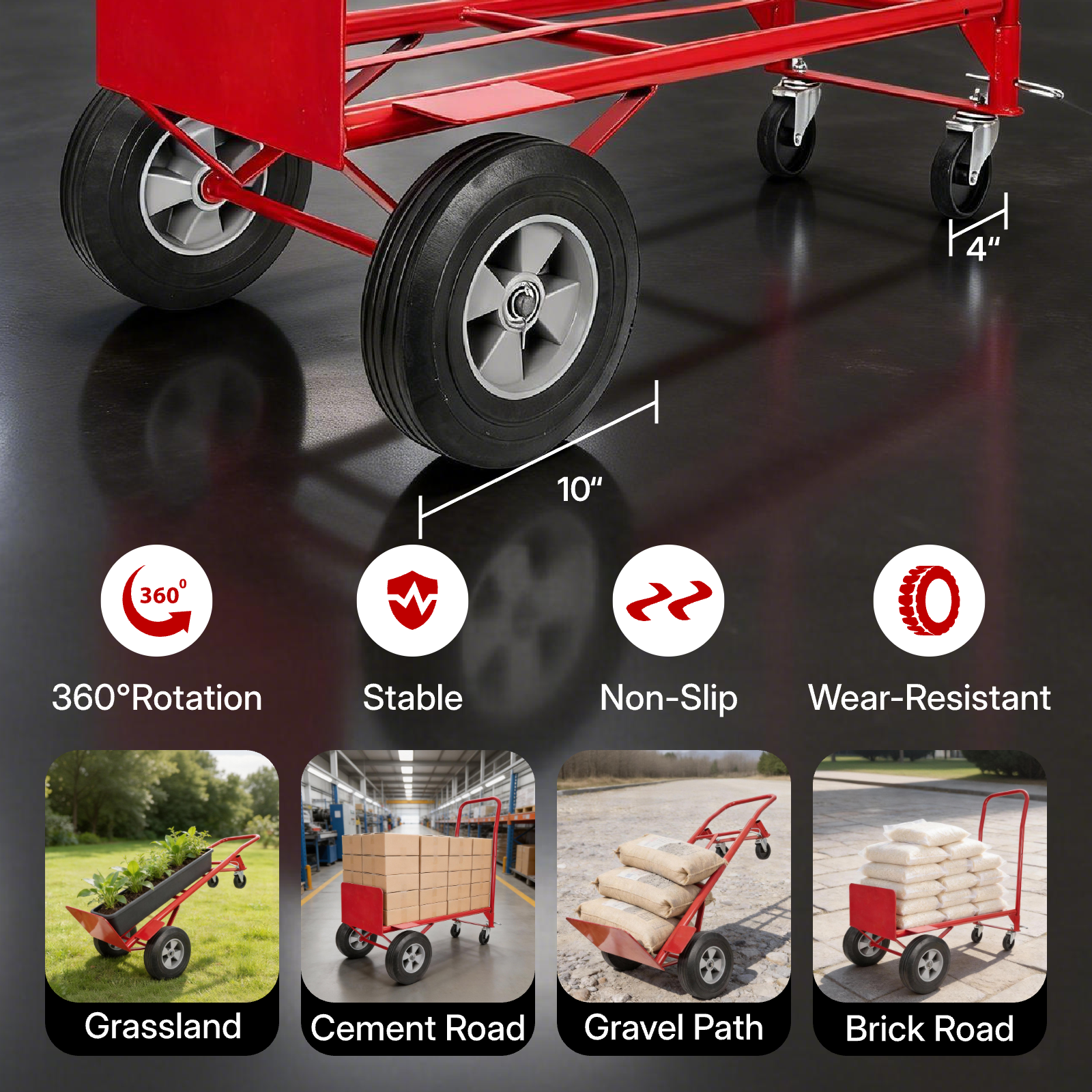 Convertible Hand Truck, 2-in-1, 660/990 lb. Capacity