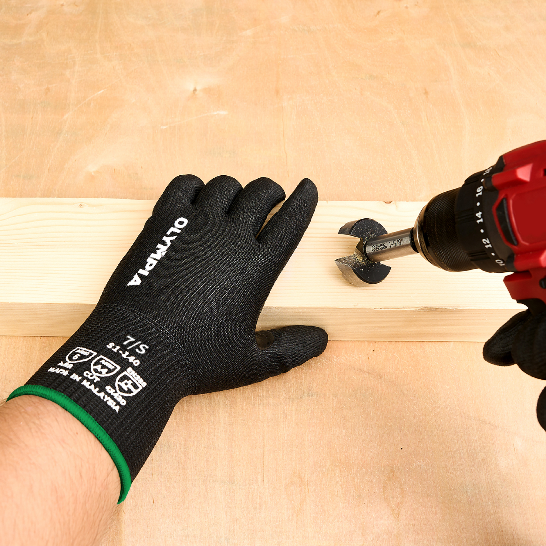 Cut-Resistant Gloves, S/7, Smooth, Black, Cut Level A4, 12 Pairs