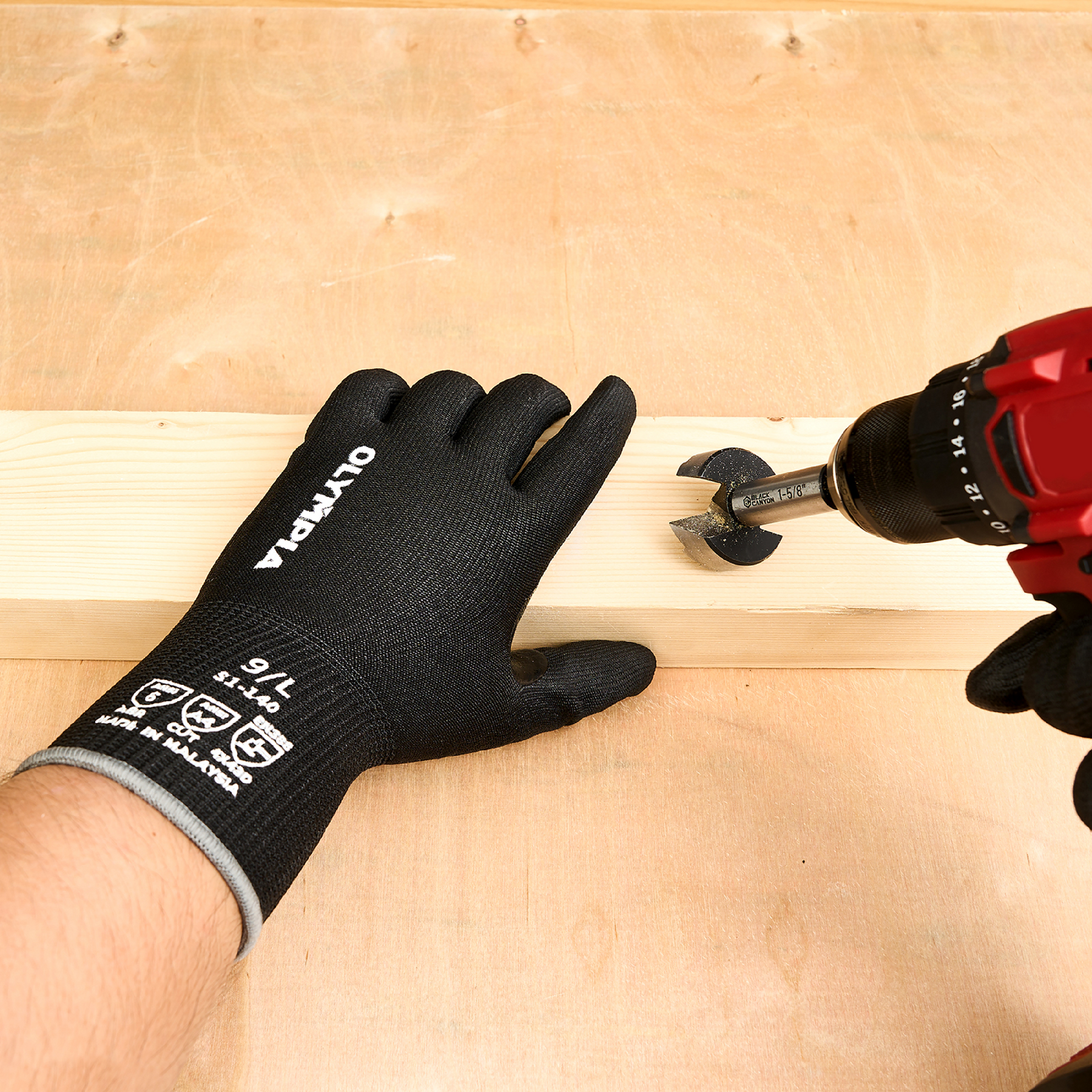 Cut-Resistant Gloves, L/9, Smooth, Black, Cut Level A4, 12 Pairs