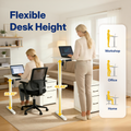 Compact Height-Adjustable Desk, White
