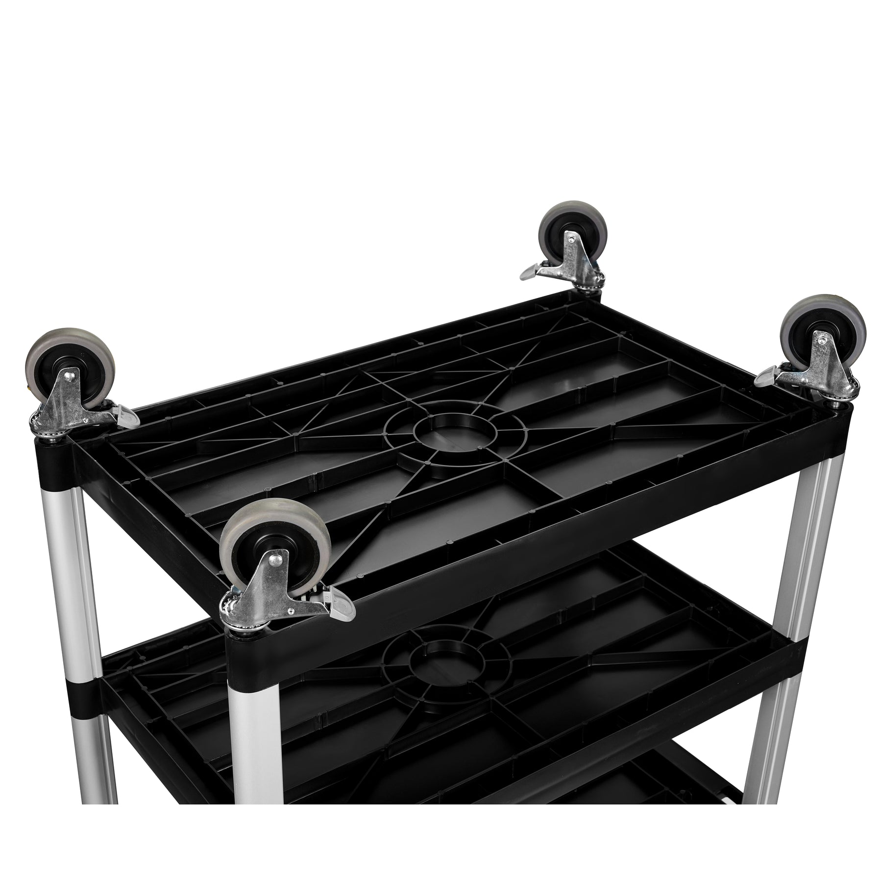 Dual-Handle Utility Service Cart, 3 Shelves, 400 lb. Capacity