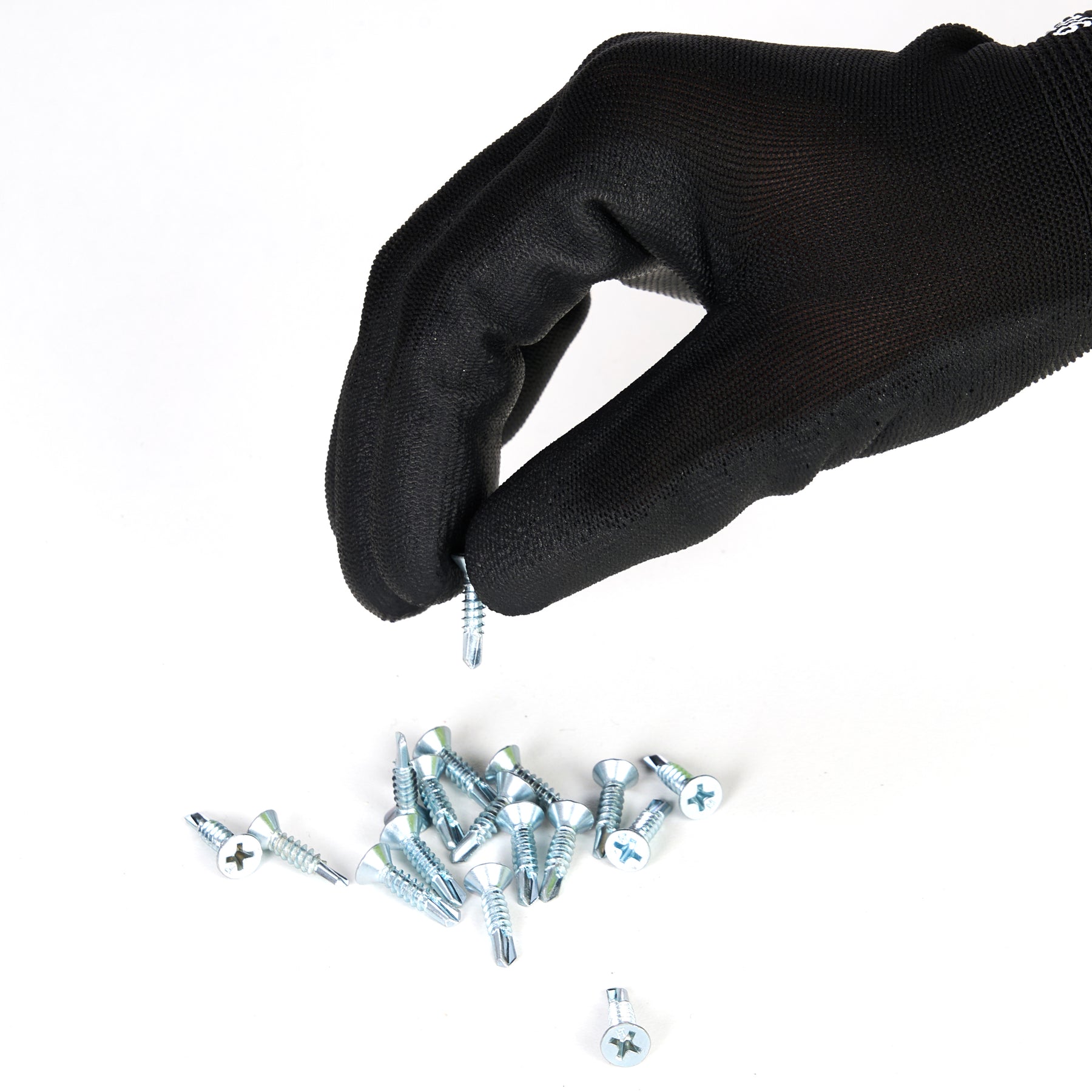 Polyurethane Dipped Knit Gloves, 13ga, L/9, Black, 12 pairs