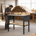 Workbench, 48" X 24", Adjustable Height, 2200 Lbs Capacity with Storage & Pegboard