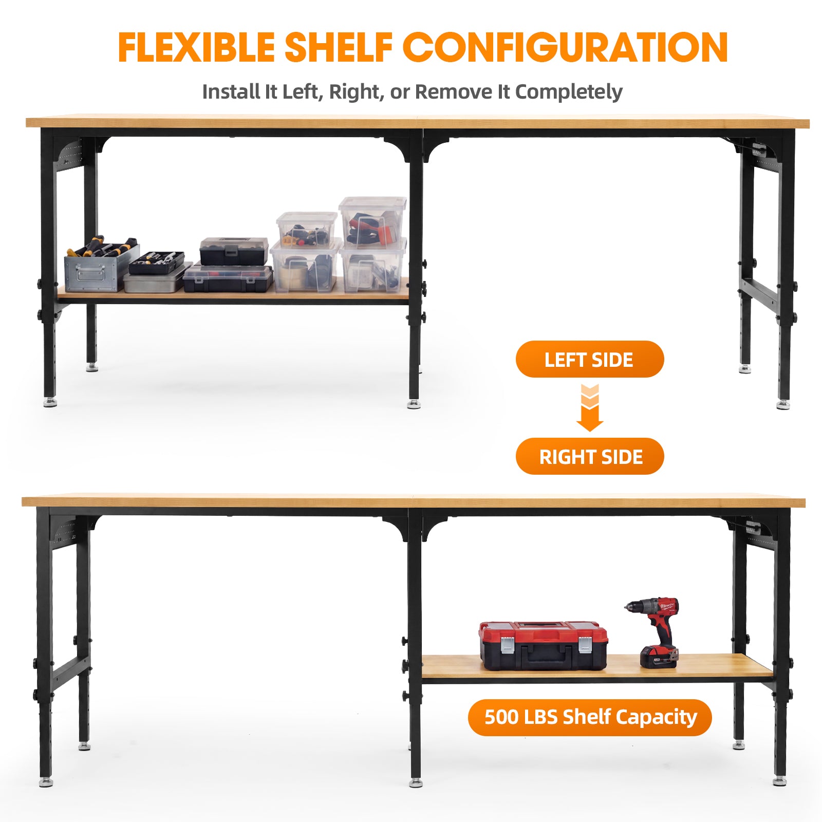 Northsky 94"x 24" Heavy Duty Workbench 5000 Lbs Capacity, Adjustable Height