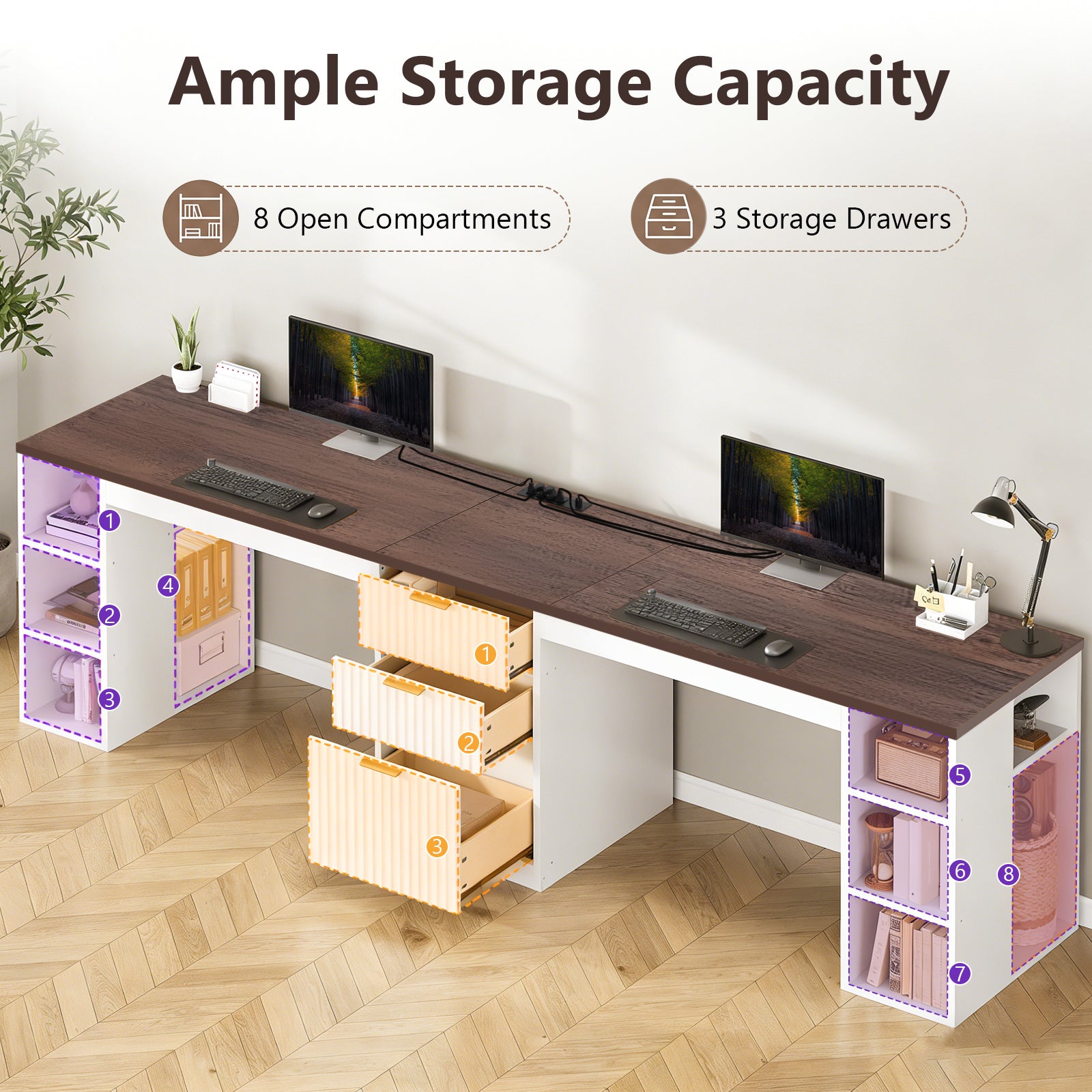 Double Workstation, White