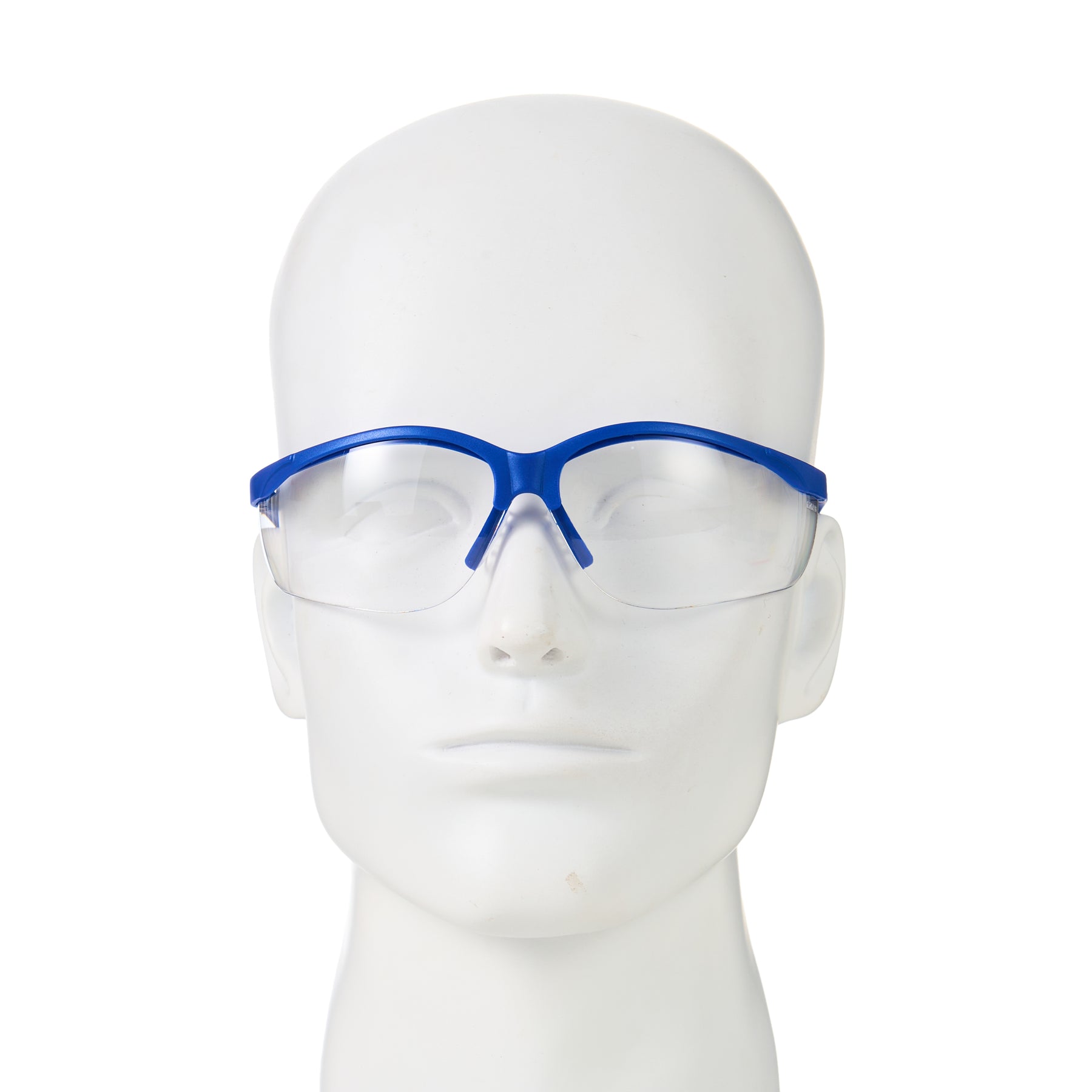Half-Frame Safety Glasses, Clear Lens, Anti-Scratch, Anti-Fog, Blue