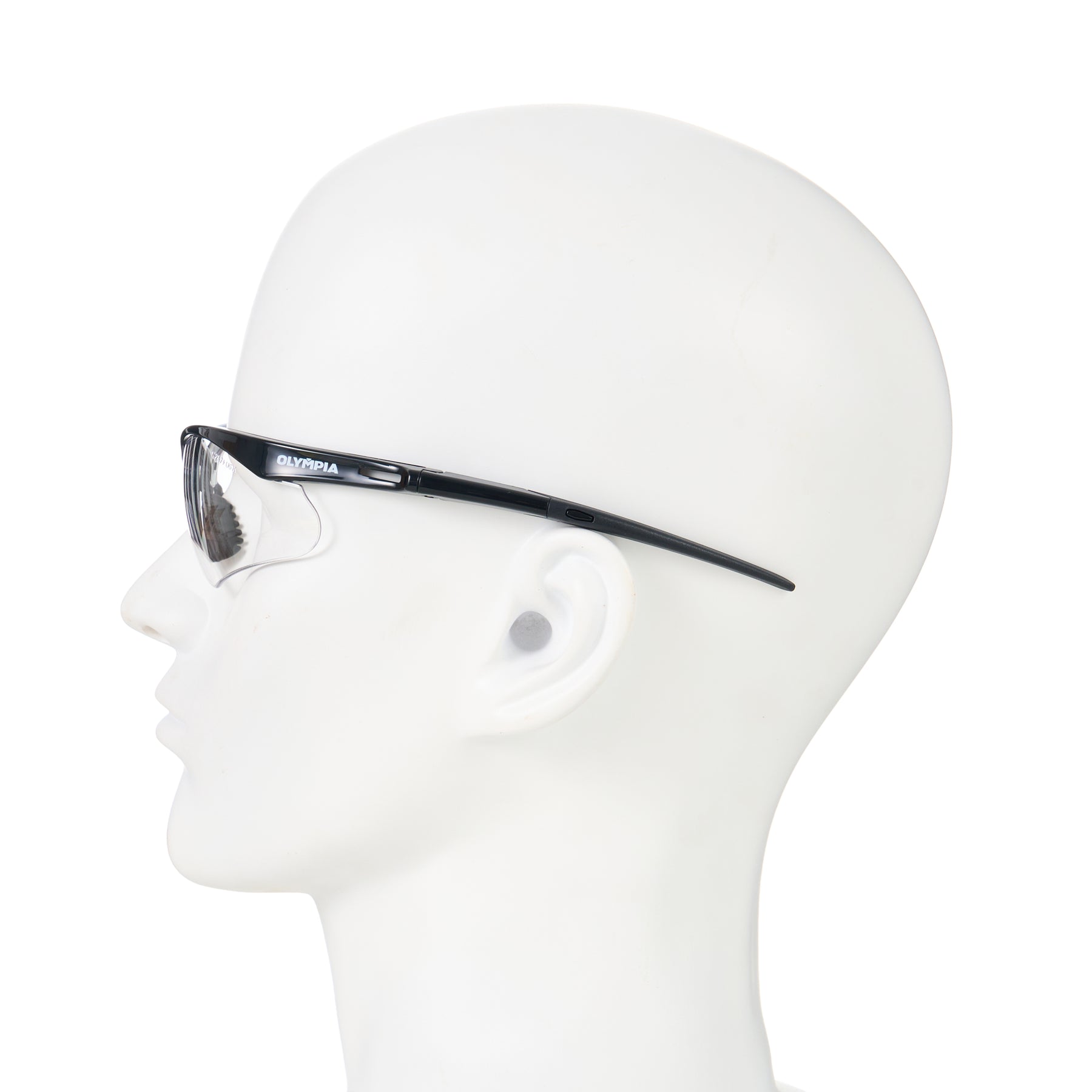 Safety Glasses, Half-Frame, Clear, Anti-Scratch/Anti-Fog, Black