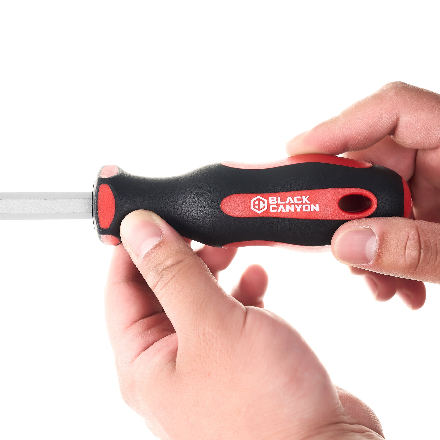 Magnetic Slotted Screwdriver 3/8 – Soft Grip Ergonomic Handle, 8 in Shank, 12-3/4 in Overall