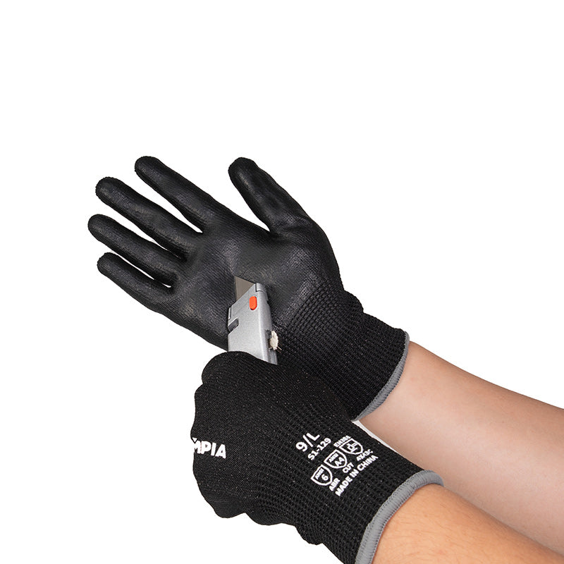 Cut-Resistant Gloves, XL/10, Sandy, Black, Cut Level A4, 12 Pairs