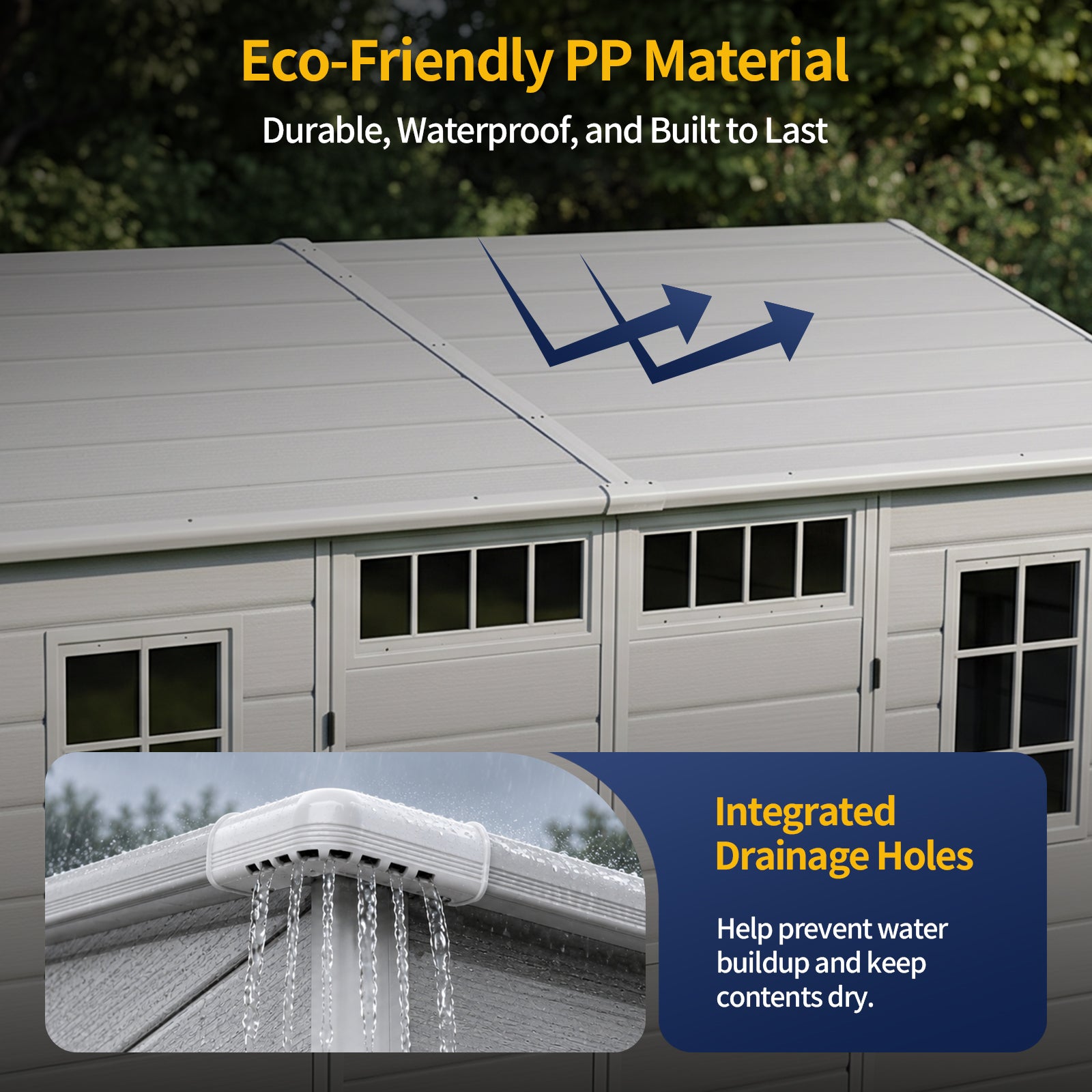 NORTHSKY 10x6 FT Shed with Floor, Large Resin Storage Shed with Windows