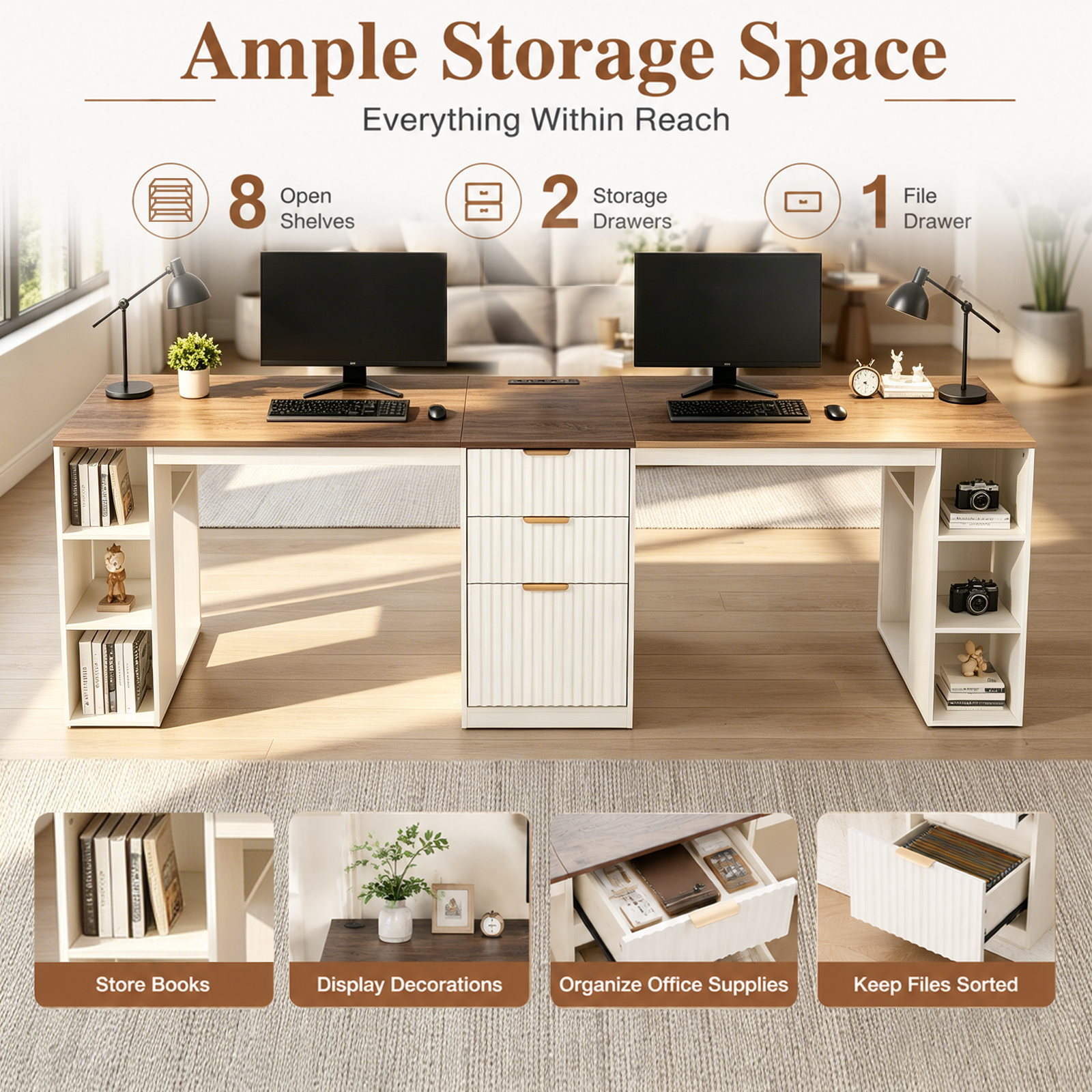 Double Workstation, White