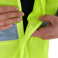 High-Visibility Vest, ANSI Class 2, Lime, 2XL, Hook-and-Loop, Bag of 10