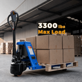Standard Electric Pallet Jack, 48" x 27", 3300lb Capacity, Blue