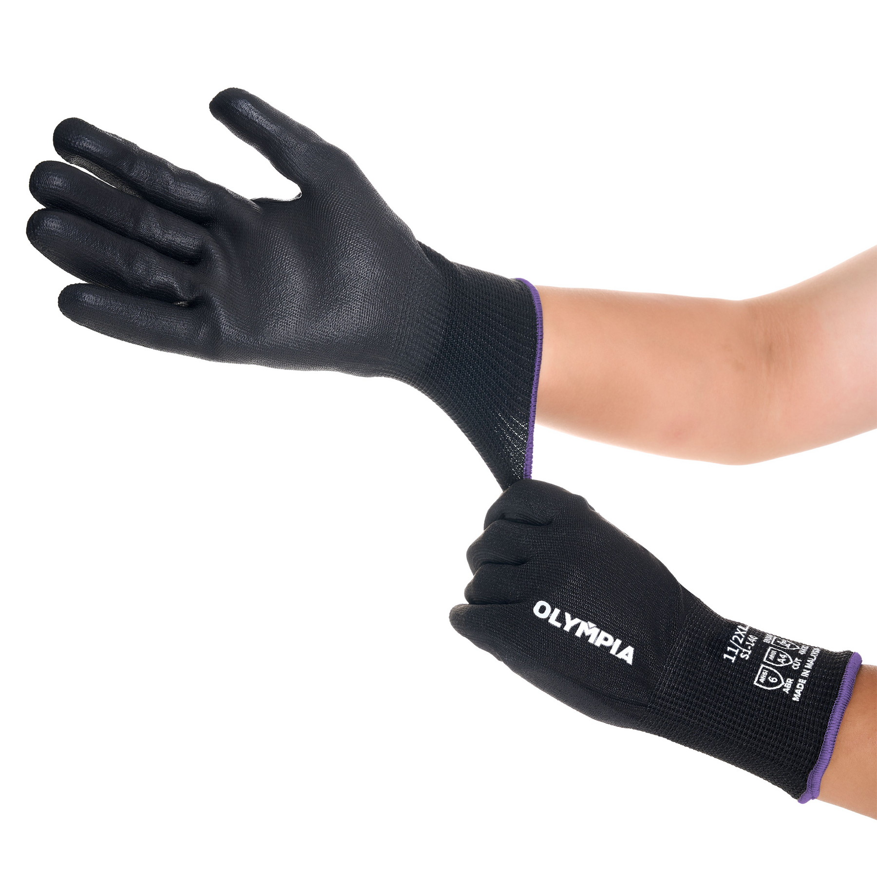 Cut-Resistant Gloves, XXL/11, Smooth, Black, Cut Level A4, 12 Pairs