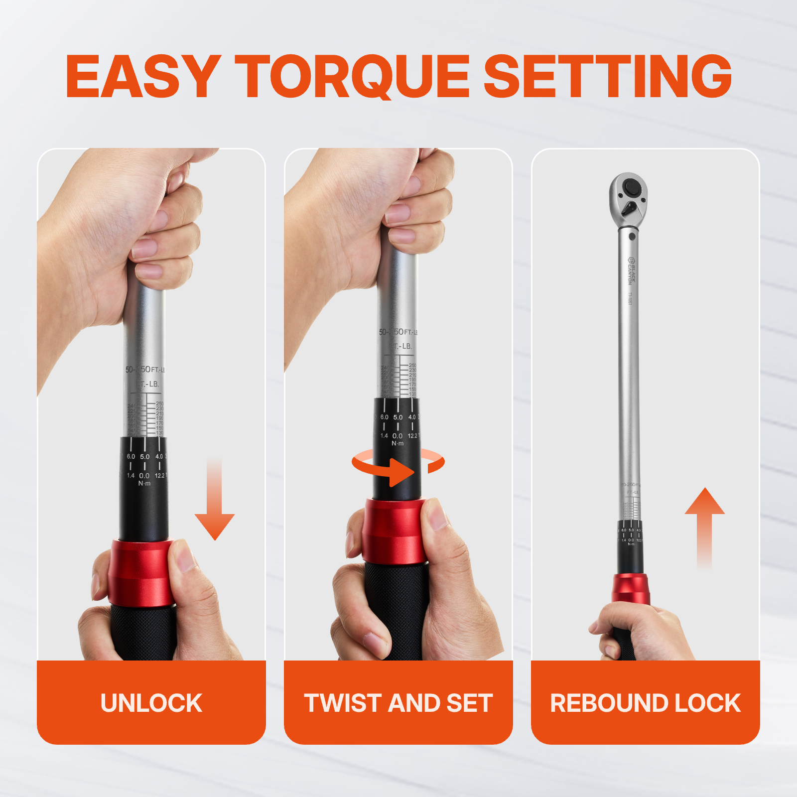 1/2 in. Drive Click Torque Wrench 50 ft./lbs. to 200 ft./lbs.