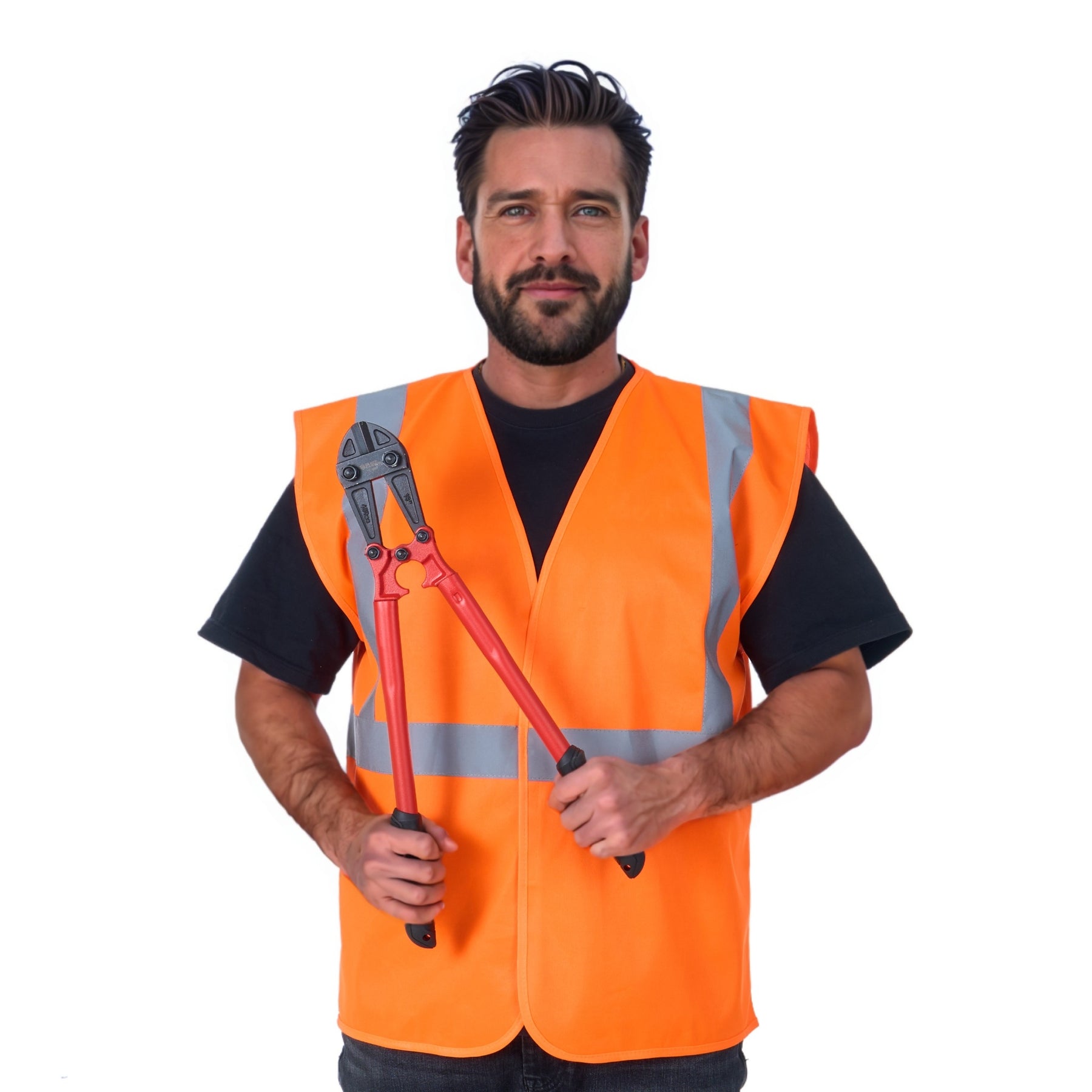 High-Visibility Vest, ANSI Class 2, Orange, 2XL, Hook-and-Loop,Bag of