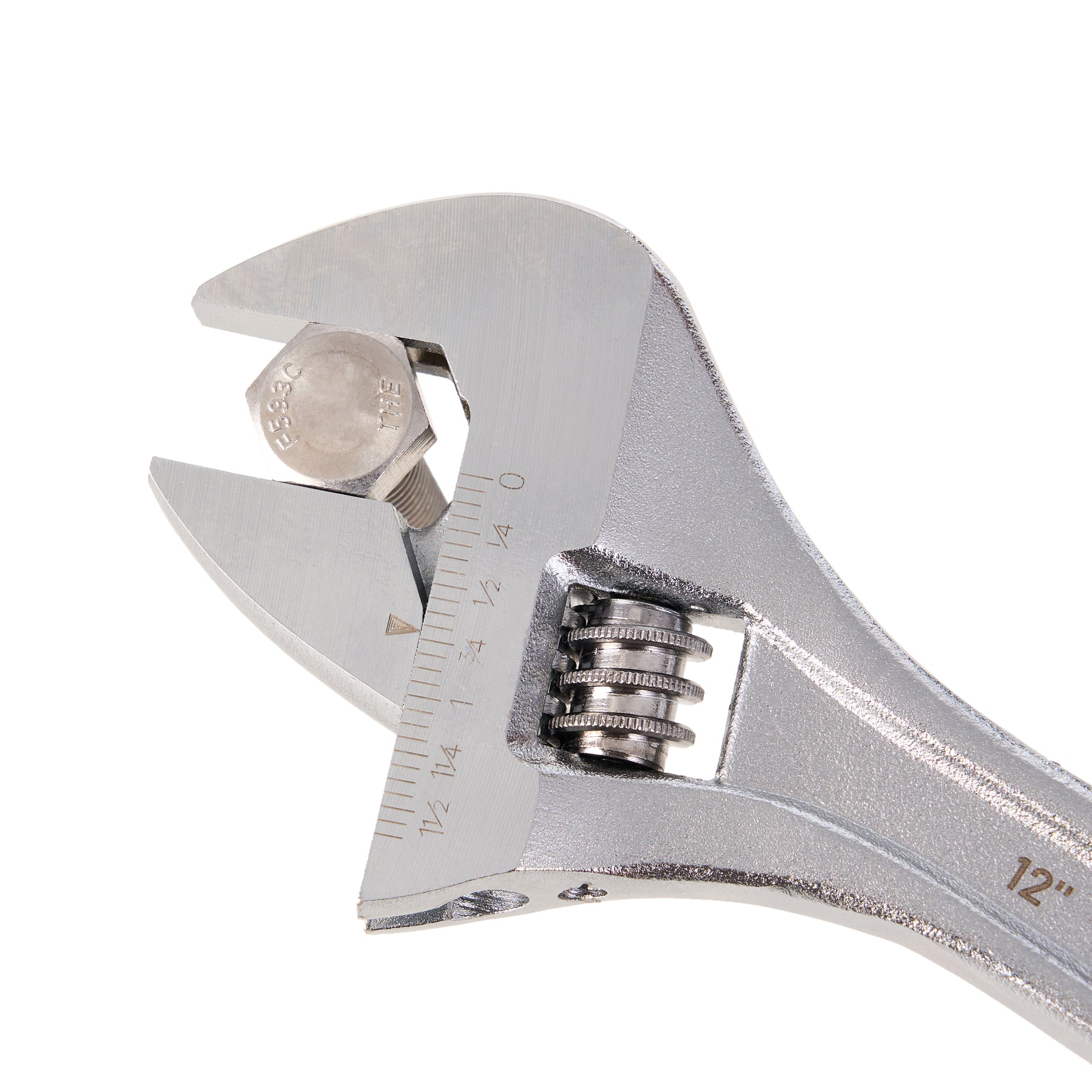 12 in Adjustable Wrench, 1-5/8 in Jaw Capacity, Chrome Finish