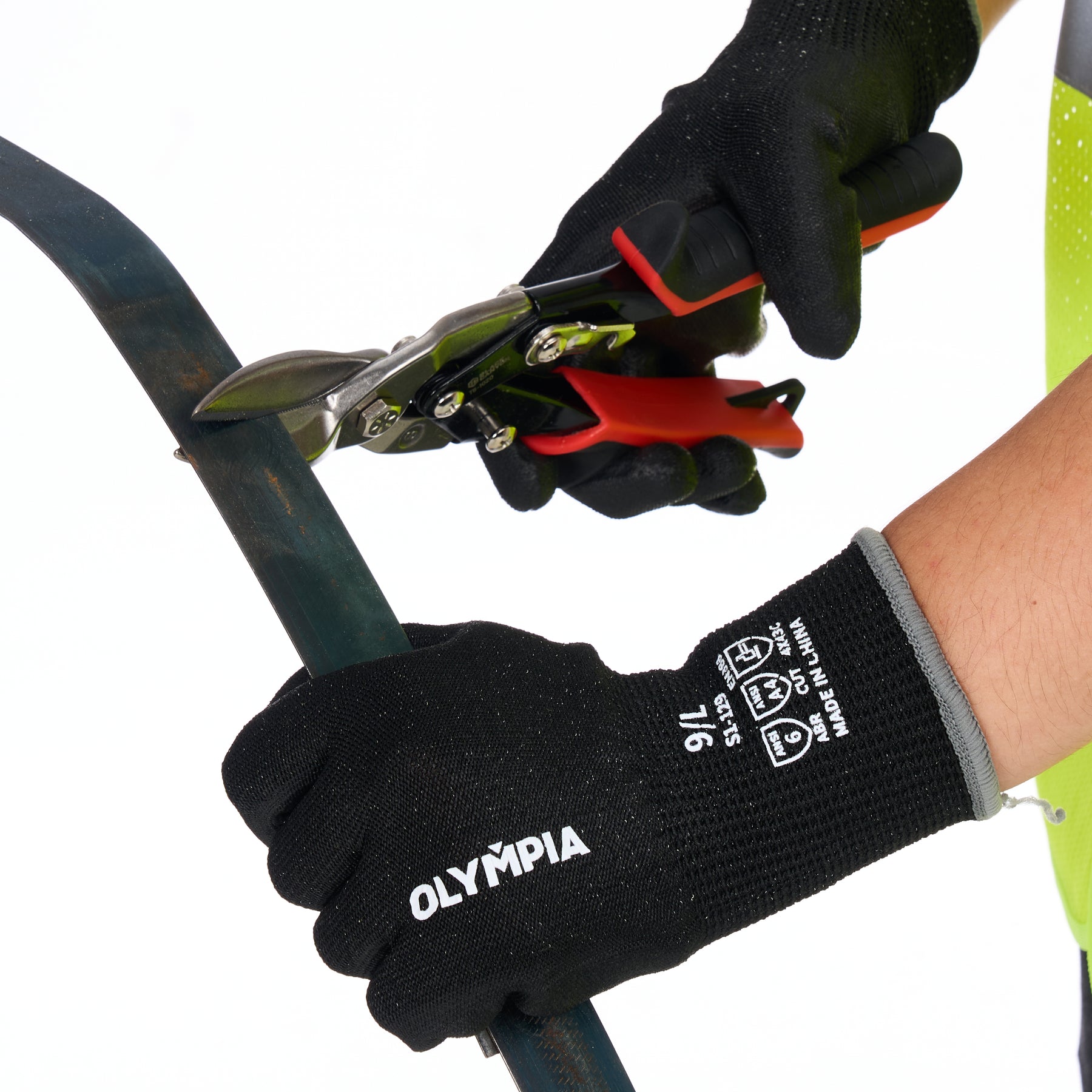 Cut-Resistant Gloves, XXL/11, Sandy, Black, Cut Level A4, 12 Pairs