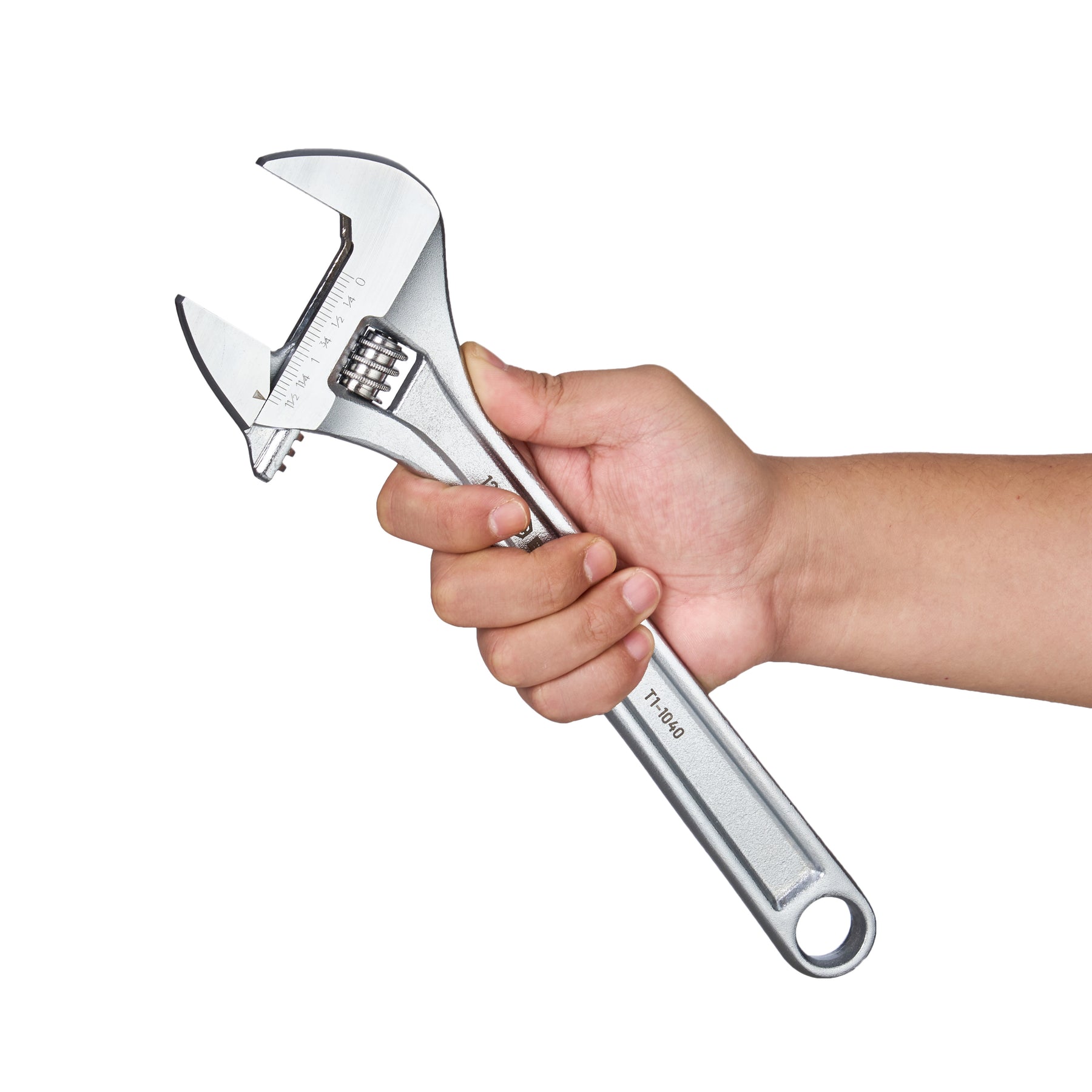 12 in Adjustable Wrench, 1-5/8 in Jaw Capacity, Chrome Finish