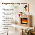 NORTHSKY 39" Electric Fireplace with Mantel, Farmhouse Curved Fluted Fireplace Heater with 23" Insert LED Crystal Flame Effect, Freestanding Wood Electric Fireplace W/Drawer for Living Room Bedroom
