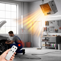 Garage Heater 10000W Electric Fan-forced Heater - Wall/Ceiling Mount, Smart Temperature Control, Overheat Protection, Remote Control & Timer for Workshop, Garage, and Warehouse