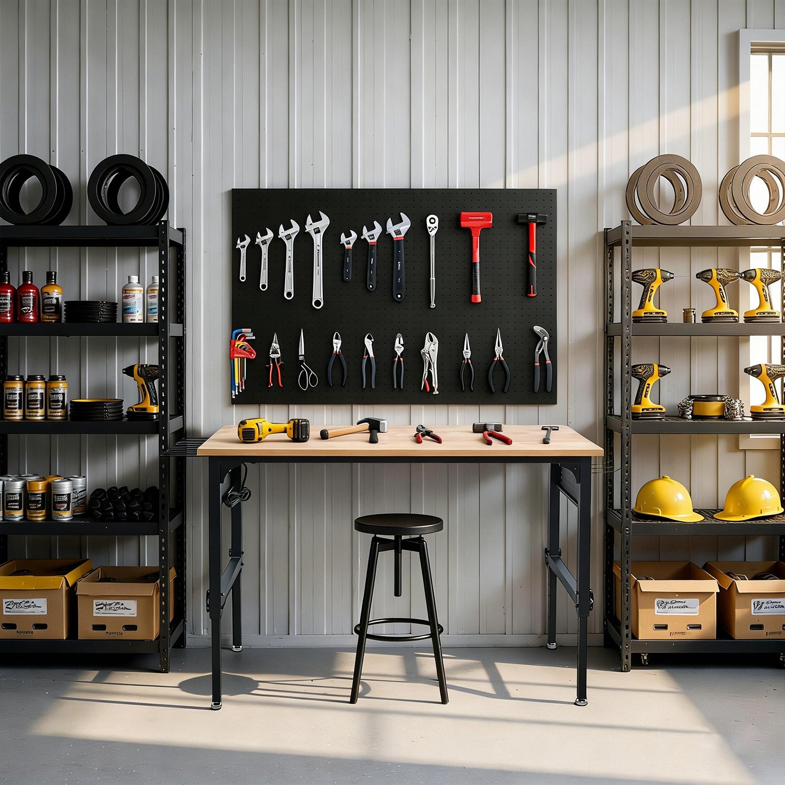Workbench, 60" x 24", Adjustable Height, 2300 Lbs Capacity