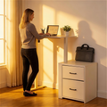 Compact Height-Adjustable Desk, White