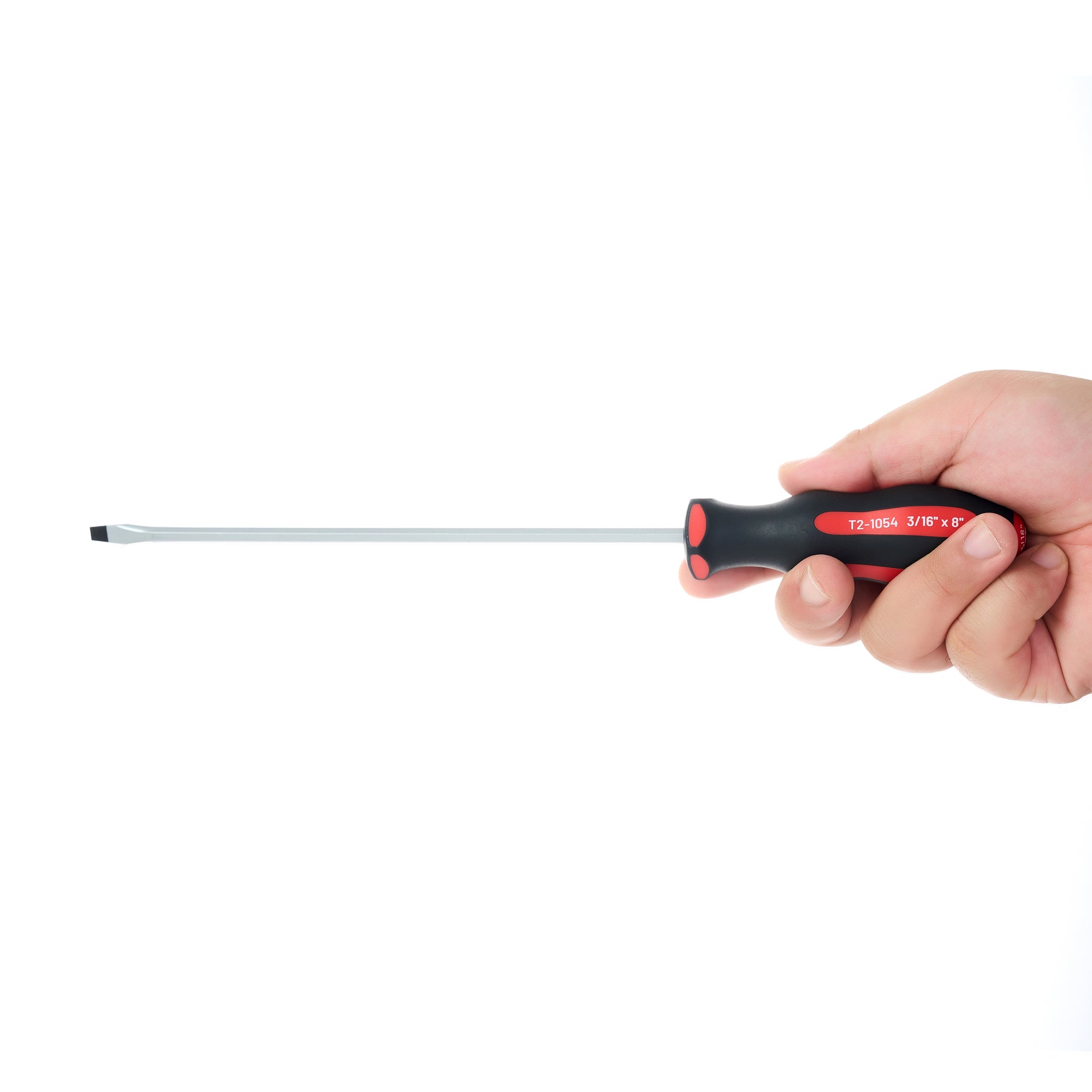 Slotted Extended Length Screwdriver 3/16 in, Soft Grip Ergonomic Handle, 8 in Shank, 11-15/16 in Overall