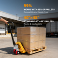Standard Manual Pallet Jack, 48" x 27", 5500lb Capacity, Yellow
