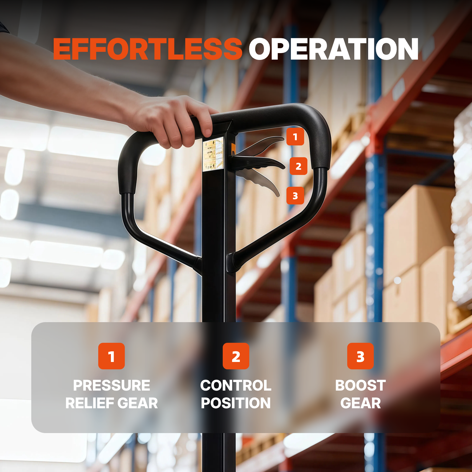 Narrow Manual Pallet Jack, 48" x 21", 5500lb Capacity, Red