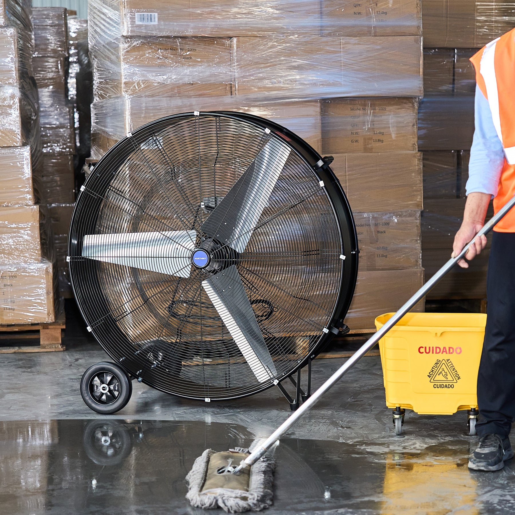 42 in Portable Drum Fan, 30,000 CFM, 2 Speeds, 1/2 HP