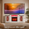 72" Fireplace TV Stand Up to 80" TVs, 42" Modern Electric Fireplace with Mantel, Farmhouse Entertainment Center with Concealed 3 Drawers for Living Room, Adjustable Brightness & Low Noise
