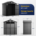NORTHSKY Outdoor Storage Shed, 6 x 4.5 FT Plastic Storage Shed with Floor