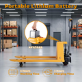 Standard Electric Pallet Jack, 48" x 27", 3300lb Capacity, Yellow
