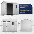 NORTHSKY 8x6 FT Resin Storage Shed with Floor, Outdoor Shed for Backyard