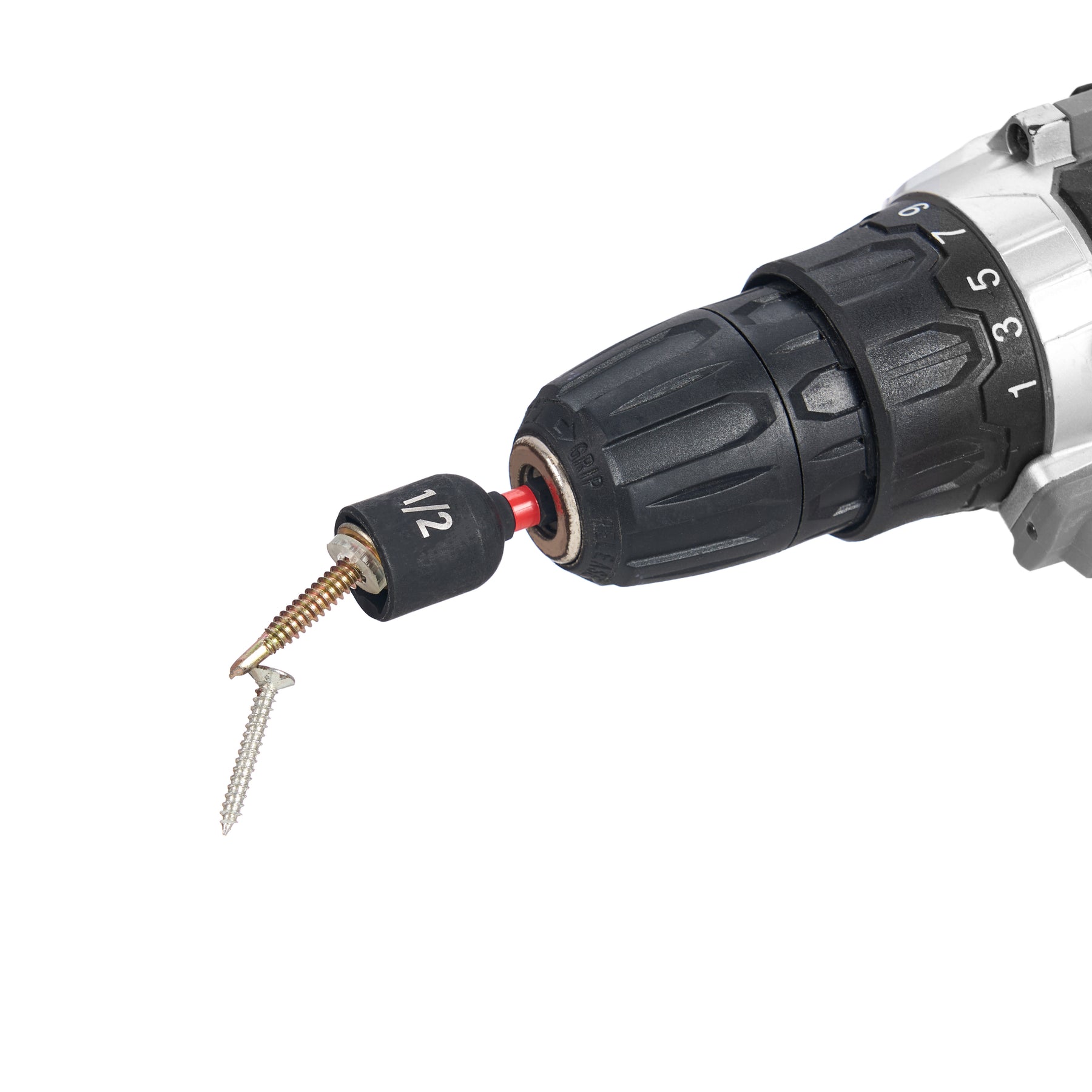 1/2" Impact Nut Driver, Magnetic Tip, 1-7/8" Length, 1 pc