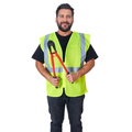 Hi-Vis Vest, ANSI Class 2, Mesh, Zipper, Lime, XL, 10-pack