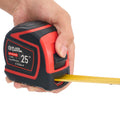 25 ft Tape Measure w/ Rubber Case, Magnetic Hook