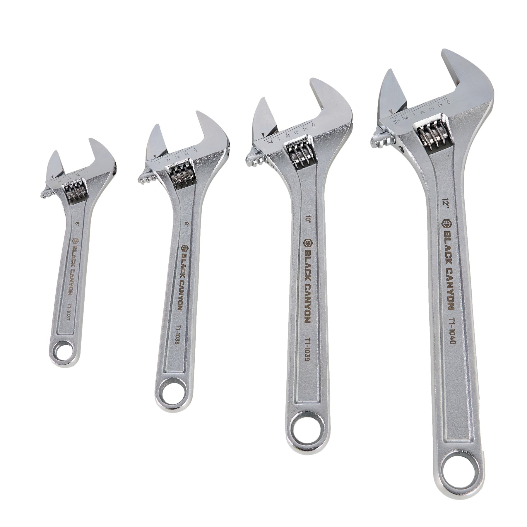 12 in Adjustable Wrench, 1-5/8 in Jaw Capacity, Chrome Finish