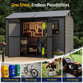 NORTHSKY 10x6 FT Shed with Floor, Large Resin Storage Shed with Windows