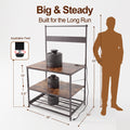 NORTHSKY 3D Printer Stand with Filament Storage – Tall 60" Heavy Duty Metal 3D Printer Table Desk with Power Strip & Pegboard Panel, Enforced X-Bracket Stability for Workshop, Studio, Office, Brown