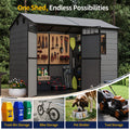 NORTHSKY 8x6 FT Resin Storage Shed with Floor, Outdoor Shed for Backyard